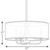 Progress Lighting Riley 3-Light Pendant, Matte Black, Organza Shade - 2 of 2