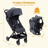 Lightweight Baby Stroller, Airplane Travel Stroller with One-Hand Fold, 5-Point Harness & Storage Basket, Portable Infant Toddler Stroller - 2 of 4
