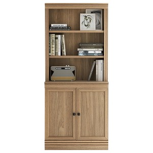 VAUXHILL & CO. Halston Multi-Depth Bookcase, Adjustable Storage Shelving Unit with Doors for Home and Office Space, 31.5”L x 15.75”W x 72.8”H, Oak - 1 of 4