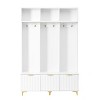 CAVINAS Coat Rack with Bench and Storage Shelves Modern Hall Tree with 6 Gold Hooks for Hallway - 4 of 4