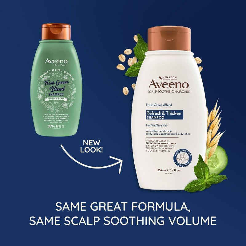 Aveeno Scalp Soothing Fresh Greens Blend Shampoo Clarifying &#38; Volumizing Shampoo for Thin or Fine Hair - 12 fl oz, 4 of 11