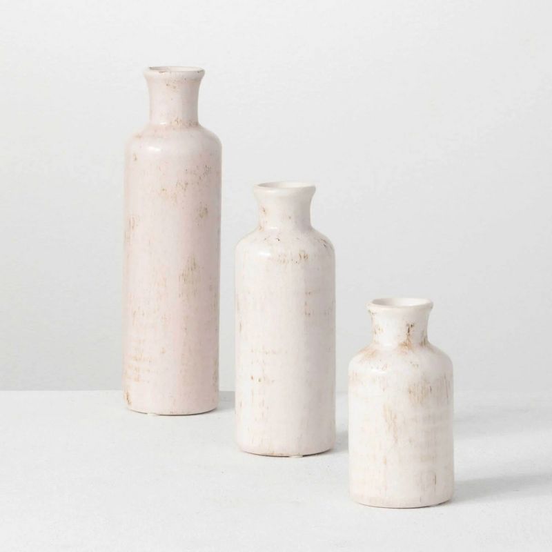 Sullivans Set of 3 Small Ceramic Bottle Vases 5"H, 7.5"H & 10"H, 1 of 17