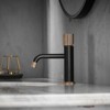 ALEXOUN Faucets,Gold Rose Faucet Brass Bathroom Basin Faucet Knurling Design Deck Mounted Water Mixer Tap - 4 of 4