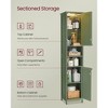 Slim LED Bathroom Cabinet with Adjustable Shelves, Freestanding Storage Unit, 15.7 Inch Narrow Design - 3 of 4