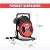 75ft Drain Cleaning Machine, 1/2 Inch Electric Drain Auger with 6 Cutters & Foot Switch, Portable Sewer Snake for 1" to 4" Pipes, Red - 2 of 4
