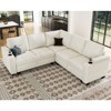 Belffin L-Shaped Fabric Sectional Couch - Modular Design with Hidden Storage & Removable Cup Holder - 3 of 4