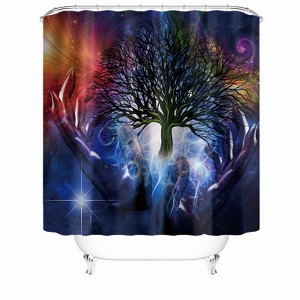 Tree In Hand Shower Curtains for Bathroom Waterproof Fabric Bath Curtain Durable Soft Stylish Bathroom Decor 72x72 Inch - 1 of 1
