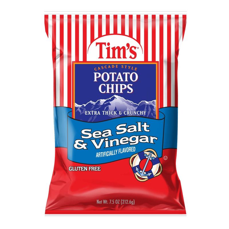 Tim's Sea Salt & Vinegar Extra Thick & Crunchy Potato Chips - 7.5oz, 1 of 4