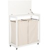 Leanna Laundry Basket with Wheels - STG1900 - White/Beige - Safavieh - 3 of 4