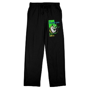 Sand Land Thief Neon Line Art Women's Black Sleep Pajama Pants - 1 of 3