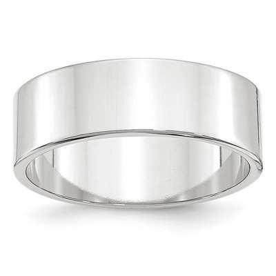 Black Bow Jewelry 7mm 10K White or Yellow Gold Lightweight Flat Standard Fit Band