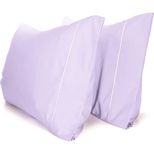 LuxClub 2 PC Performance Microfiber Solid Pillowcase Set - 1 of 3