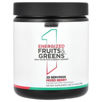 Rule One Proteins Energized Fruits & Greens, Mixed Berry, 4.87 oz (138 g)