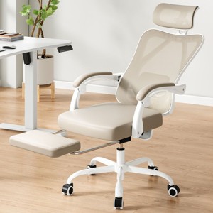 CAVINAS Ergonomic Office Chair with Retractable Footrest,Mesh Computer Chair for Office&Home,Mesh High Back&Adjustable Lumbar Support - 1 of 4