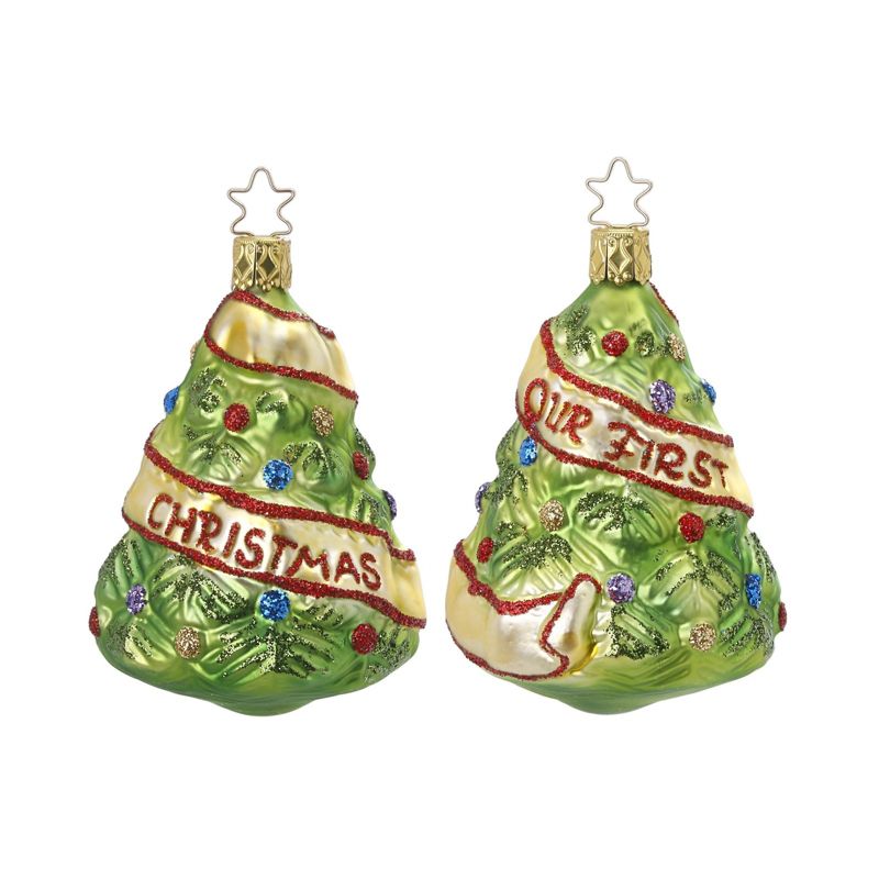 Inge Glas 3.5 Inch Newlyweds Tree First Christmas Ornament Tree Ornaments, 4 of 5