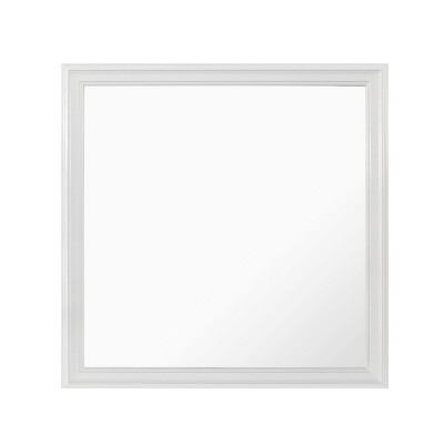 GlasFlength Decorative Wall Mirrors Square Accent Mirror Wall Mirror Polished Mirror Decorative Mirror for Living Room, White, 38.19"*0.87"*38.19"