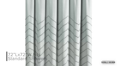 Zuri Flora White and Black Polyester Shower Curtain, 72" x 72"