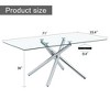 NicBex Dining Table 71" Modern Minimalist Rectangular Glass Tabletop with Chrome Metal Legs for Dining Room - 4 of 4