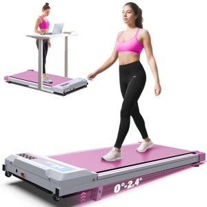 Redliro Walking Pad Treadmill with Incline, 2.5HP Under Desk Treadmill, Portable Walking Pad for Home Office, 265 lb Capacity, Pink - 1 of 4