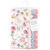 Hudson Baby Infant Girl Cotton Flannel Burp Cloths, Modern Botanical 4 Pack, One Size - 2 of 4