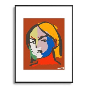 Marin Vaan Zaal Helene in Red Modern Female Metal Framed Art Print - Deny Designs - 1 of 4