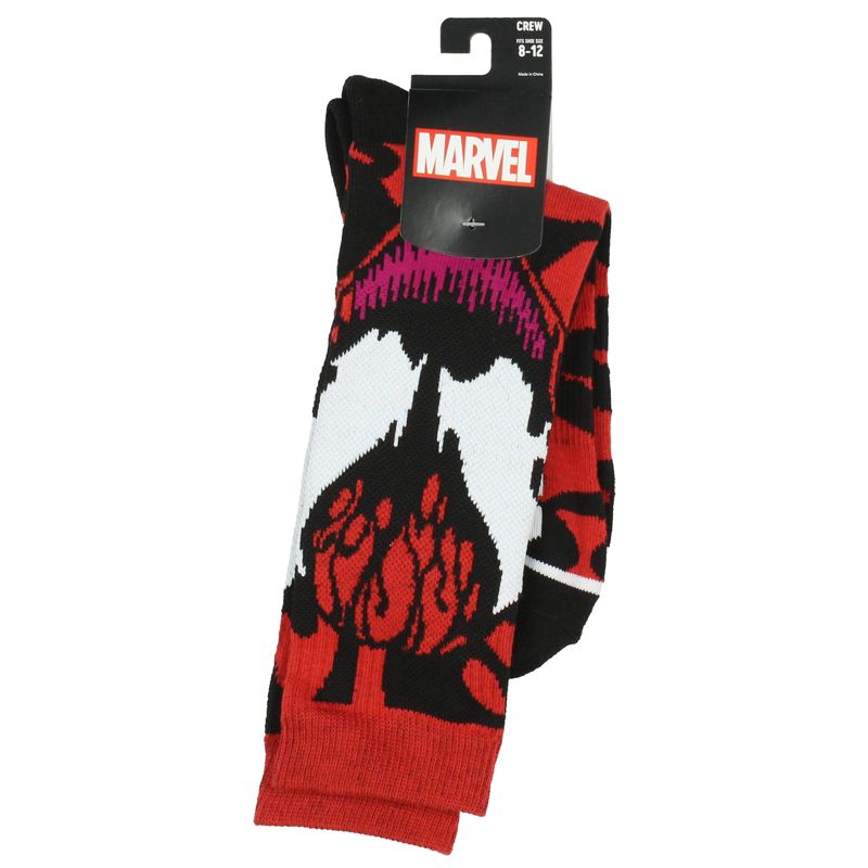 Marvel Carnage Supervillian Adult Crew Socks 1 Pair Red, 4 of 6