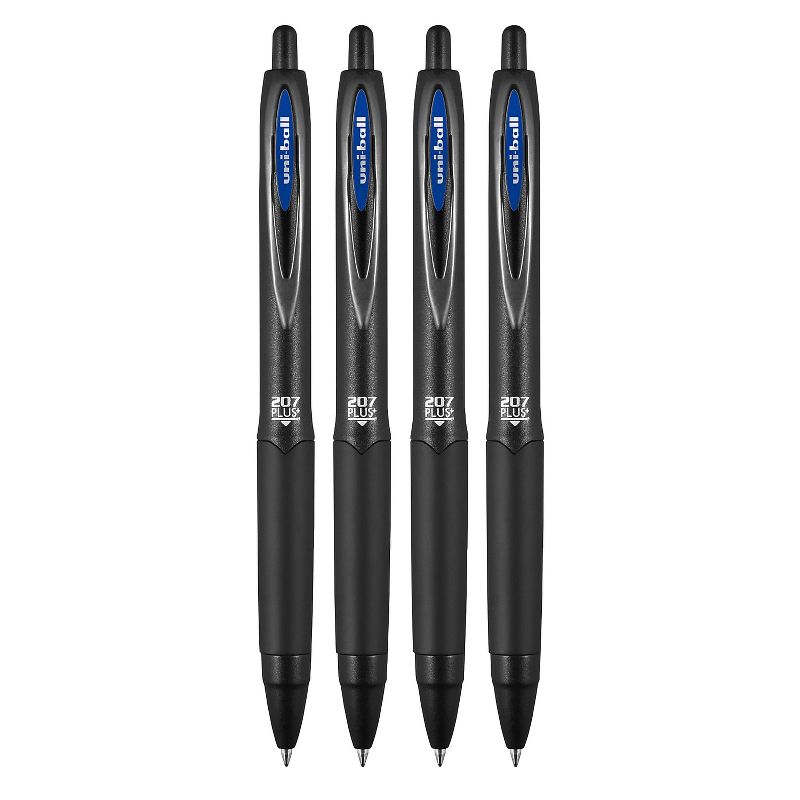 uni-ball uniball 207 Plus+ Retractable Gel Pens Medium Point 0.7mm Blue Ink 4/Pack (70457), 3 of 10