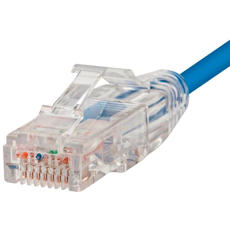 Monoprice Cat6 Ethernet Patch Cable - 25 feet - Blue | Snagless RJ45 Stranded 550MHz UTP CMR Riser Rated Pure Bare Copper Wire 28AWG - SlimRun Series, 3 of 6