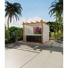 TROPOW  Outdoor Aluminum Pergola, Heavy-Duty Woodgrain Patio Pergola with Retractable Canopy Sun Shade & Side Mesh Curtain, Metal Gazebo - 2 of 4