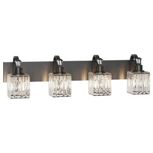 Whizmax Bathroom Vanity Light Fixtures Modern Crystal Vanity Light Fixtures, Light Modern Crystal Wall Lighting with Square Shade, Black - 1 of 4