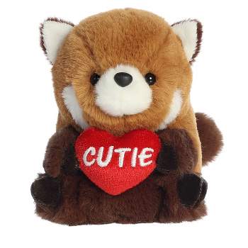 Aurora Mini Cutie Red Panda Rolly Pet Round Stuffed Animal Brown 5"