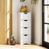 Tangkula 4-Drawer Bathroom Cabinet w/Cut-out Handles Anti-toppling Device Narrow Entryway - 3 of 4