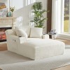 Dolonm Fully Compressed Sofa, Imitation Rabbit Plush Fabric, Deep Seat Armrest with 2 Cup Holders,Side with Magazine Pockets, No Installation - 4 of 4