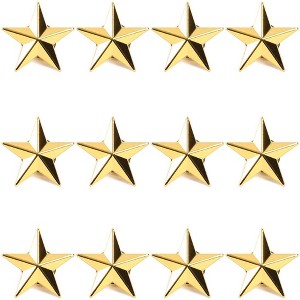Bright Creations 12 Pack 3D Gold Star Brooch Lapel Pins & Badges for 4th of July, Memorial Day and Veterans Day - 1 of 3