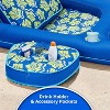 Jasonwell Ultimate 2-in-1 Pool Float Lounge, Extra Large, Inflatable Float for Adults with Adjustable Backrest & Cupholder, Blue - 3 of 4