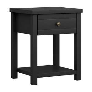 Harmony Wood Accent Table Black - Hillsdale Furniture: Modern Cottage Style, Storage Shelf, Metal Knob - 1 of 4
