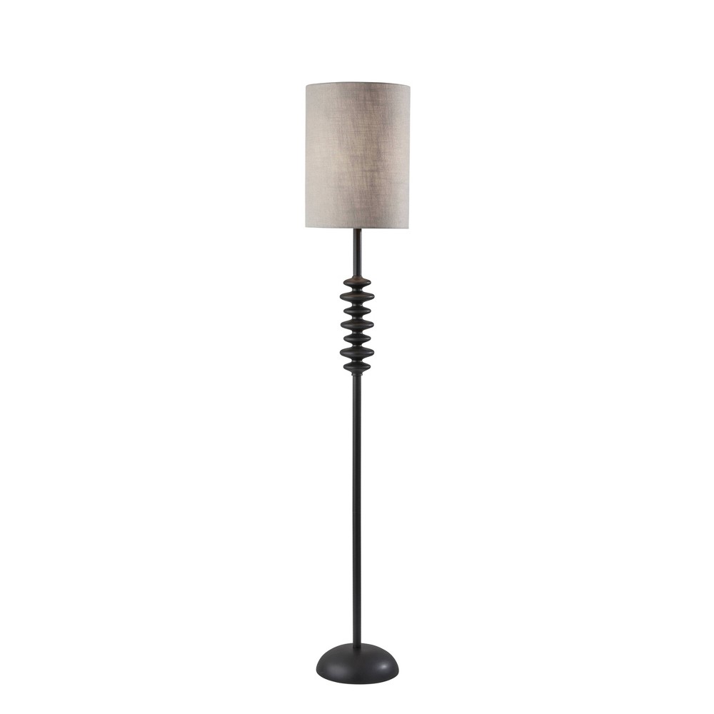 Photos - Floodlight / Street Light Adesso Beatrice Floor Lamp Black - : Contemporary Design, 68" Tall, Rotary 