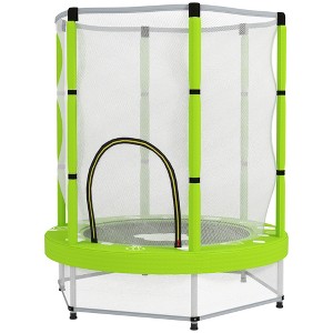 4.6FT Toddler Trampoline w/ Safety Net, Recreational Trampoline for Indoor Outdoor, Cloud Pattern - 1 of 4