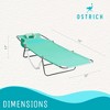 Ostrich Ladies Comfort Lounger with Chest Support, Portable Reclining Outdoor Patio Beach Lawn Camping Pool Tanning Chair, Teal - 2 of 4