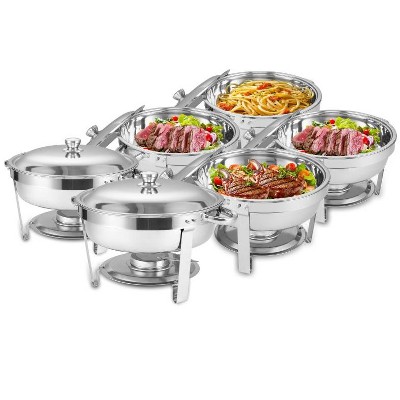 Chafing Dishes for Buffet Set: Round Chafing Dish Buffet Set with Lids | Chafers and Buffet Warmers Sets | Serving Food Warmer | Chafers Servers Sets