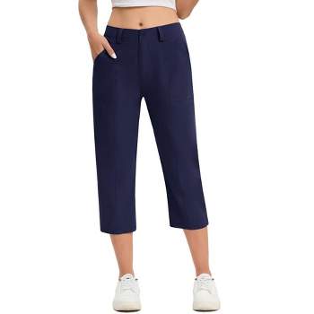 Capris for Women with Pockets Elastic Waist Dressy Casual Hiking Golf Capri Pants