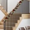 6ft Christmas Wreath with Lights Pre-Assembled Christmas Wreath, Battery Operated Christmas Wreath with Pine Cones, Berries, Bows, Flowers, Ball - 3 of 4