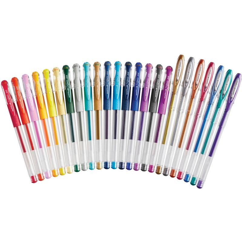 uni Gel Stick Pen, 0.38 mm, Assorted Colors, Set of 24, 2 of 3
