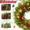 22 Inch Christmas Wreath for Front Door, Artificial Christmas Wreath with Pine Cone and Berries - 3 of 4