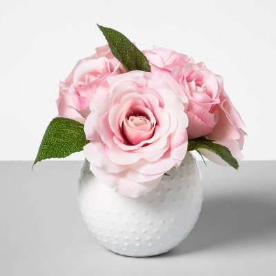 pink artificial flower arrangements