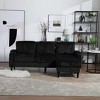 Mocamel UNITED WE WIN 3-Seat Solid Wood Chenille Sofa, Cup Holders & Storage Ottoman, Cozy Sectional for Living Room - 4 of 4