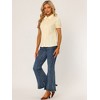 INSPIRE CHIC Women's Short Sleeve Button Down Peter Pan Collar Blouse - 2 of 4