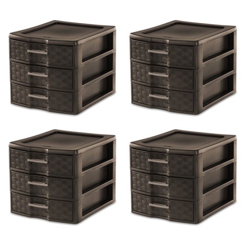 Sterilite ClearView Compact Stacking 3 Drawer Storage Organizer