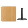 Emma and Oliver 36" Square Laminate Table Top with 24" Round Table Height Base - 2 of 2