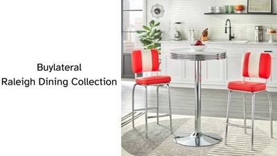 Retro Red and White Chrome 3-Piece Pub Dining Set